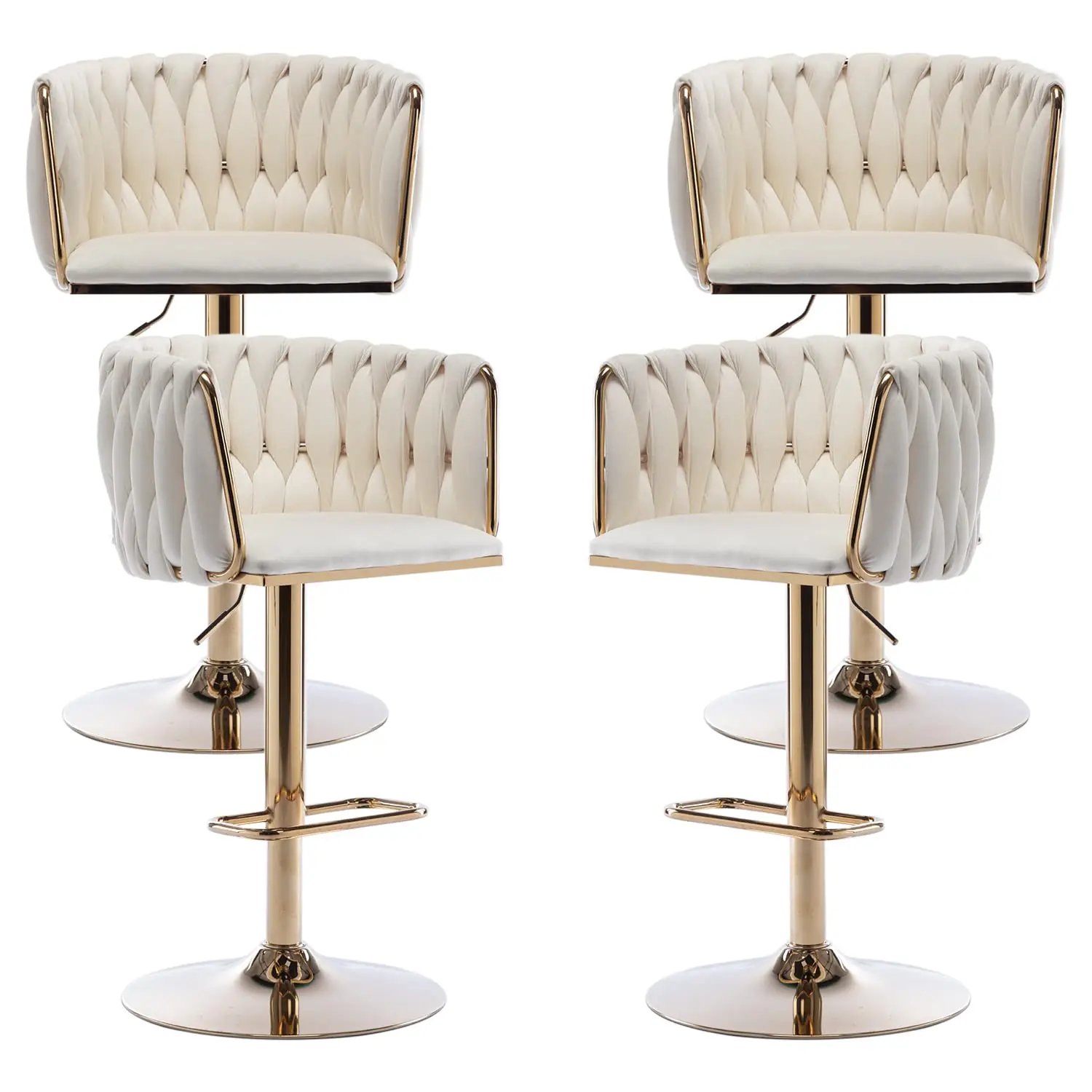 Velvet Swivel Counter Height Bar Stool Woven Back Gold Kitchen Island Cafe Pub, Customized
Velvet Swivel Counter Height Bar Stool Woven Back Gold Kitchen Island Cafe Pub, Customized