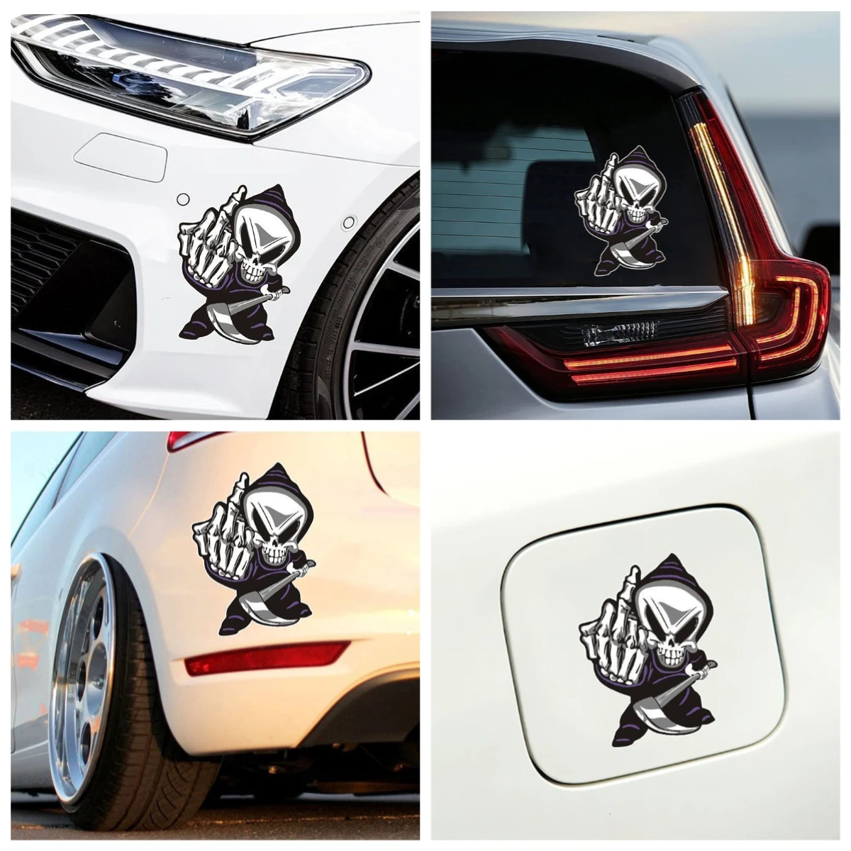 Funny Middle Finger Skull Car Sticker - Creative Personality Decal for Windows, Trunks & Gas Caps, Scratch Cover Decor
Funny Middle Finger Skull Car Sticker - Creative Personality Decal for Windows, Trunks & Gas Caps, Scratch Cover Decor