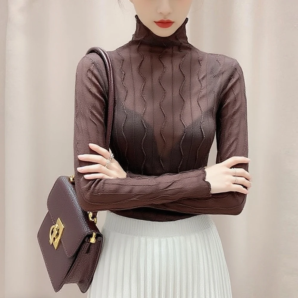 Folds Chic Jersey T-Shirts Women Clothing White Black Turtleneck Top Inside Casual Bodycon Tee Female Long Sleeve Streetwear
Folds Chic Jersey T-Shirts Women Clothing White Black Turtleneck Top Inside Casual Bodycon Tee Female Long Sleeve Streetwear