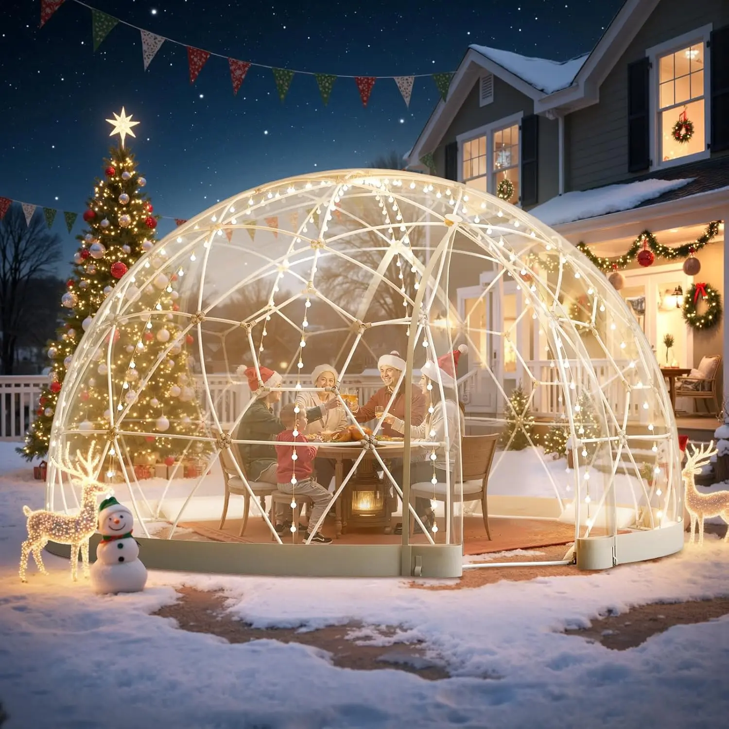 Garden Dome Tent, 12 x 7.2 ft Clear Bubble Tent House for 4–7 Person, Waterproof PVC Geodesic Dome Greenhouse with, Customized
Garden Dome Tent, 12 x 7.2 ft Clear Bubble Tent House for 4–7 Person, Waterproof PVC Geodesic Dome Greenhouse with, Customized