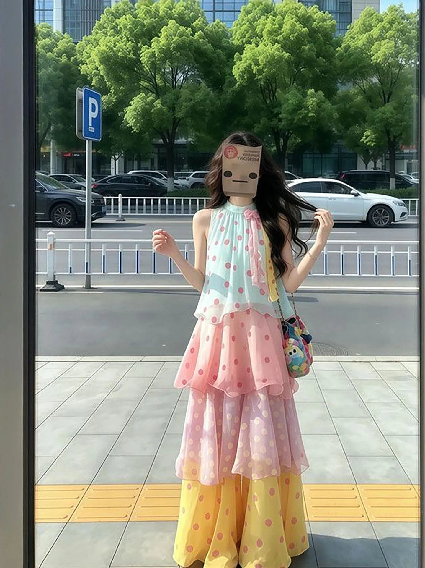 Summer Rainbow Polka Dot Neckline Dress Girls Sweet High Waist A-Line Skirt Long Sleeve Soft Fabric College Style Daily Wear
Summer Rainbow Polka Dot Neckline Dress Girls Sweet High Waist A-Line Skirt Long Sleeve Soft Fabric College Style Daily Wear