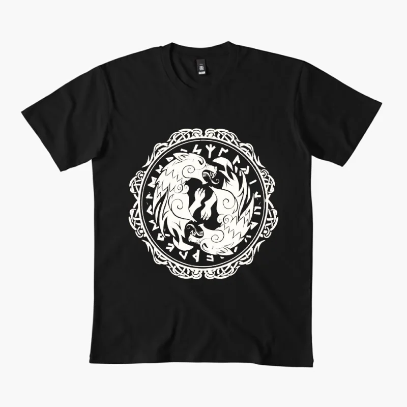 Fenrir Wolf Of Odin Norse Runes Viking Northmen Nordic Gift T-Shirt 100% cotton Myths print Graphic clothes All size tops S-6XL
Fenrir Wolf Of Odin Norse Runes Viking Northmen Nordic Gift T-Shirt 100% cotton Myths print Graphic clothes All size tops S-6XL