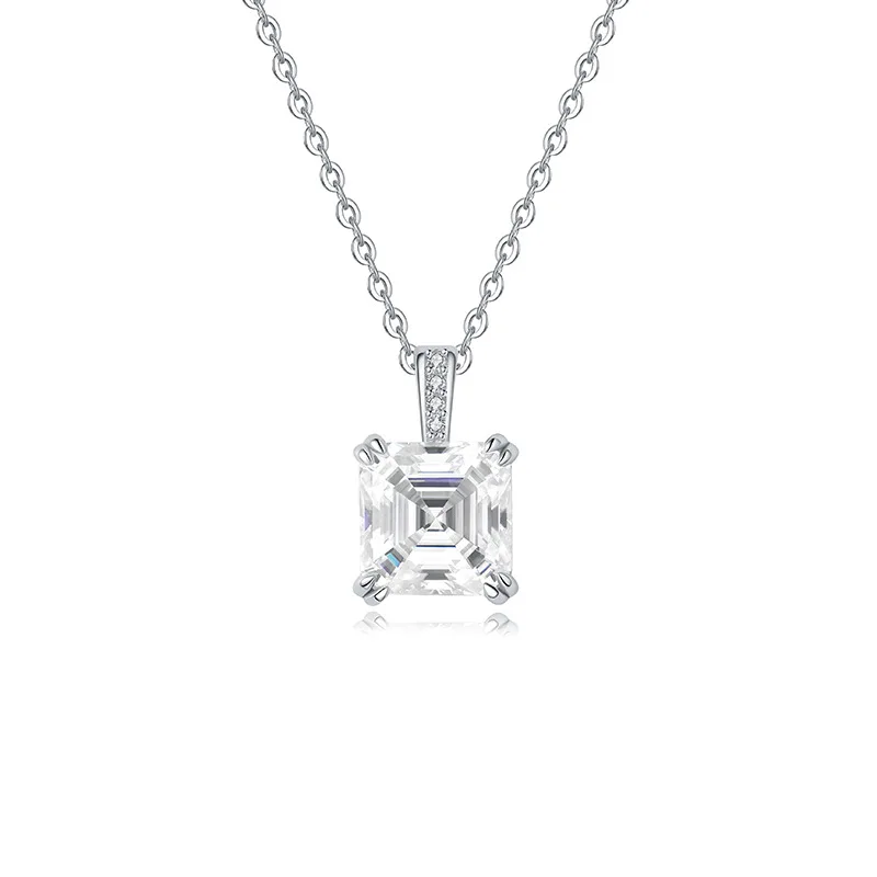4 когтя, 100% стерлинговое серебро 925 пробы, настоящее 3 карата Asscher, муассанитовое ожерелье для женщин, сверкающие вечерние ювелирные изделия, подарки
4 когтя, 100% стерлинговое серебро 925 пробы, настоящее 3 карата Asscher, муассанитовое ожерелье для женщин, сверкающие вечерние ювелирные изделия, подарки