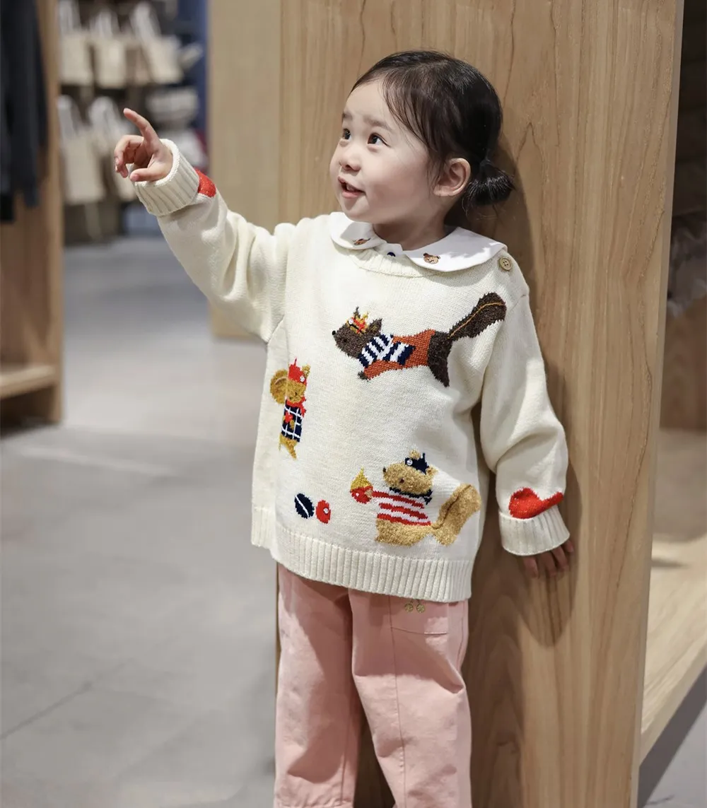 winter kids clothes baby girls sweaters boys tops Cartoon animal embroidery high-quality wool blend sweater
winter kids clothes baby girls sweaters boys tops Cartoon animal embroidery high-quality wool blend sweater