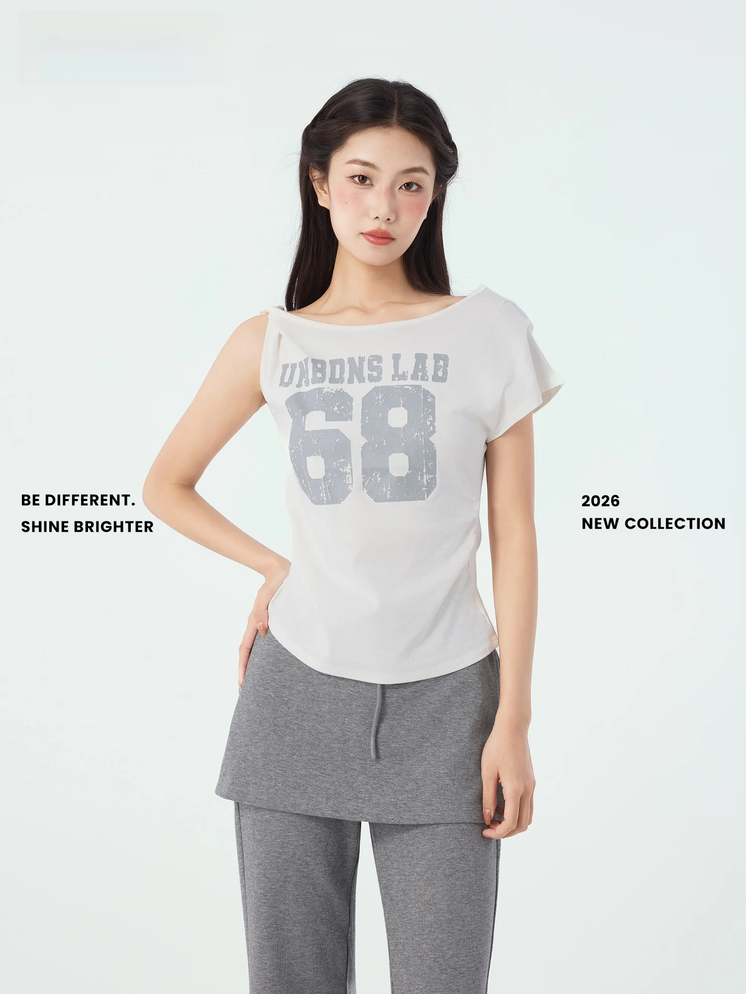 Didimax Casual Style Letter Print T-Shirt Short Sleeve Single Shoulder Top Cotton Loose Fit Summer New Arrival Women's Fashion
Didimax Casual Style Letter Print T-Shirt Short Sleeve Single Shoulder Top Cotton Loose Fit Summer New Arrival Women's Fashion