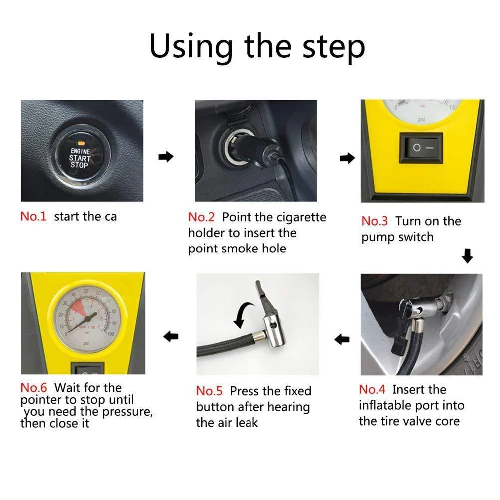 Tire Inflator Car Air Compressor Electric Pump Portable Auto 12V Air Compressor for Car Motorcycles Bicycles
Tire Inflator Car Air Compressor Electric Pump Portable Auto 12V Air Compressor for Car Motorcycles Bicycles