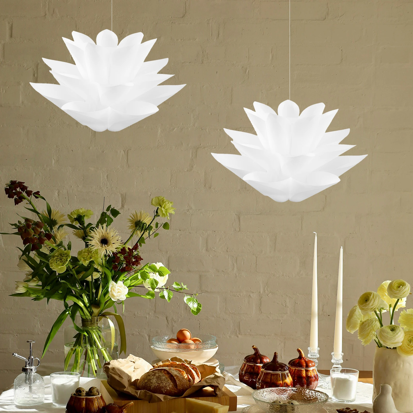 Lotus Hanging Lamp PVC Plastic Durable Lightweight Safe Bedroom Dining Room Cafe Shop Store Balcony Decoration Ceiling Lights
Lotus Hanging Lamp PVC Plastic Durable Lightweight Safe Bedroom Dining Room Cafe Shop Store Balcony Decoration Ceiling Lights