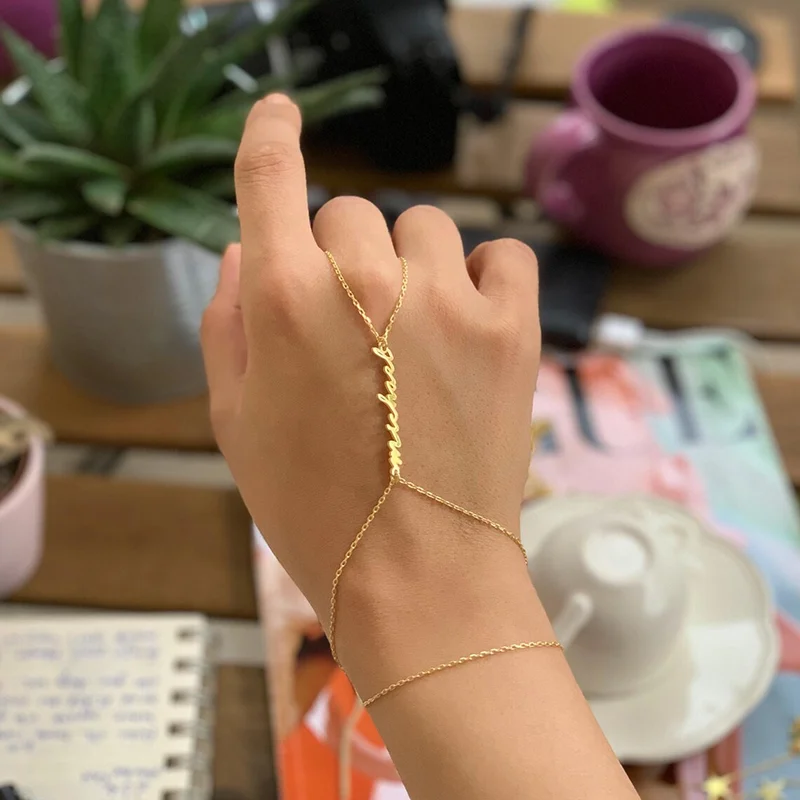 Personalized Customized Name Ring Hand Chain Bracelet For Girlfriend Stainless Steel Birthday Anniversary Bracelet Gift Jewelry
Personalized Customized Name Ring Hand Chain Bracelet For Girlfriend Stainless Steel Birthday Anniversary Bracelet Gift Jewelry