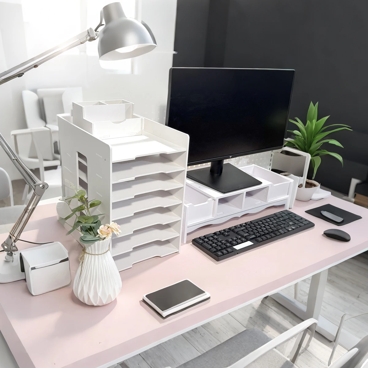 White Multi-layer Desktop File Organizer, Document Storage Rack with Extra Compartments, Ideal for Office Desktop Document and S
White Multi-layer Desktop File Organizer, Document Storage Rack with Extra Compartments, Ideal for Office Desktop Document and S