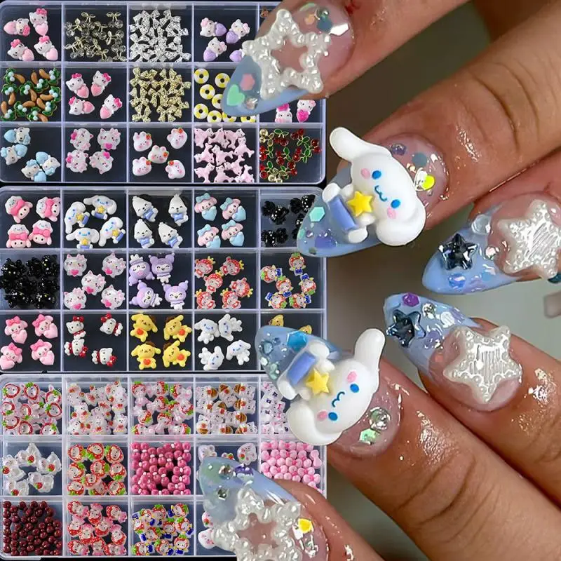 15 Grids Sanrio Strawberry Hat Hello Kitty Nail Charms Rhinestone 3D Mixed Bow Nail Art Decorations DIY Spring Manicure Decor 
15 Grids Sanrio Strawberry Hat Hello Kitty Nail Charms Rhinestone 3D Mixed Bow Nail Art Decorations DIY Spring Manicure Decor