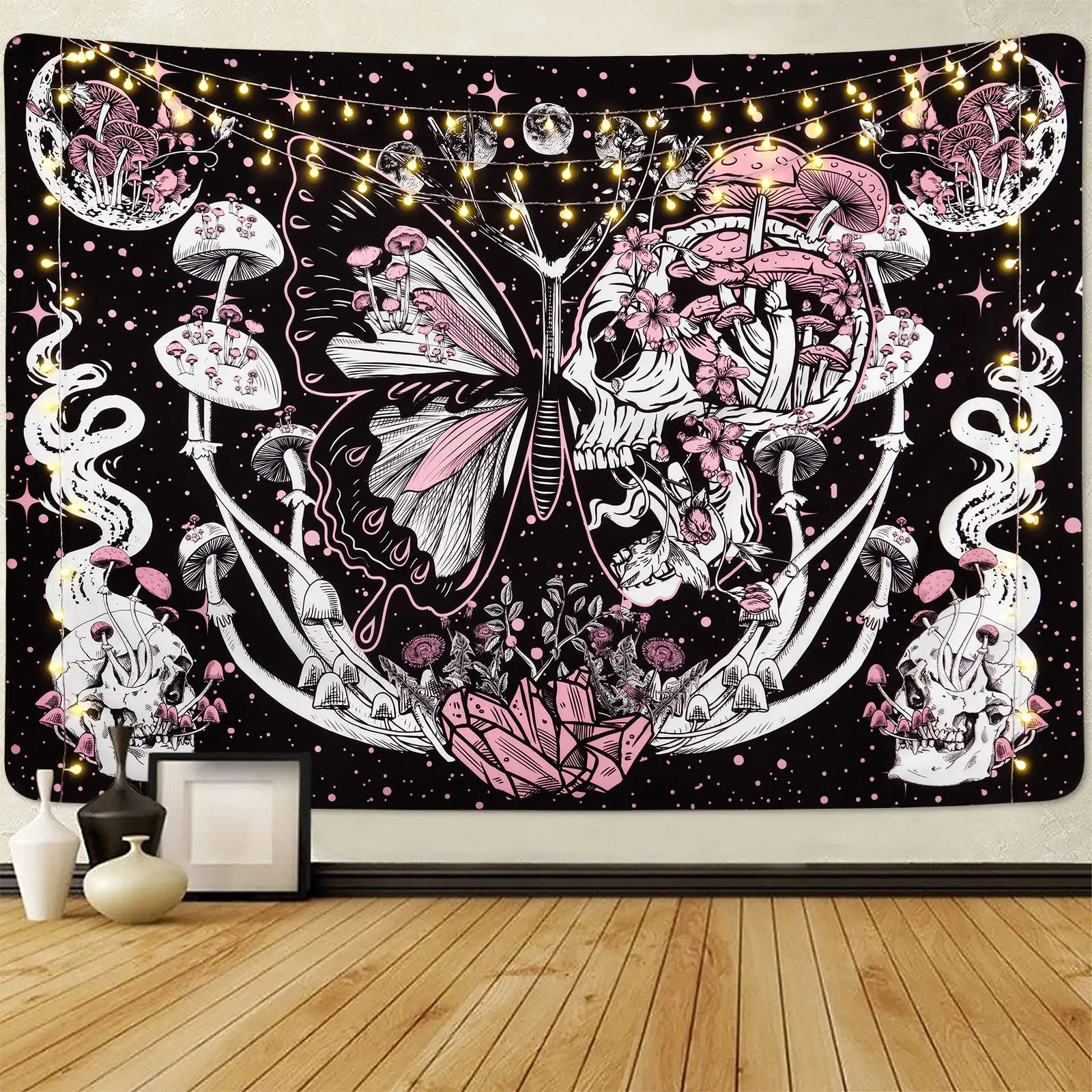 Skull Tapestry Hippie Mushroom Tapestries Aesthetic Moth Moon and Stars Tapestry Snake Wall Hanging for Living Room Room Decor
Skull Tapestry Hippie Mushroom Tapestries Aesthetic Moth Moon and Stars Tapestry Snake Wall Hanging for Living Room Room Decor