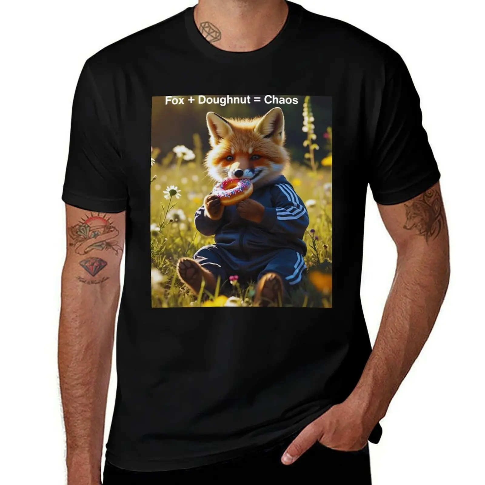 Fox + Doughnut = Chaos T-Shirt street wear Luxury man funny shirt cotton shirts men graphic
Fox + Doughnut = Chaos T-Shirt street wear Luxury man funny shirt cotton shirts men graphic