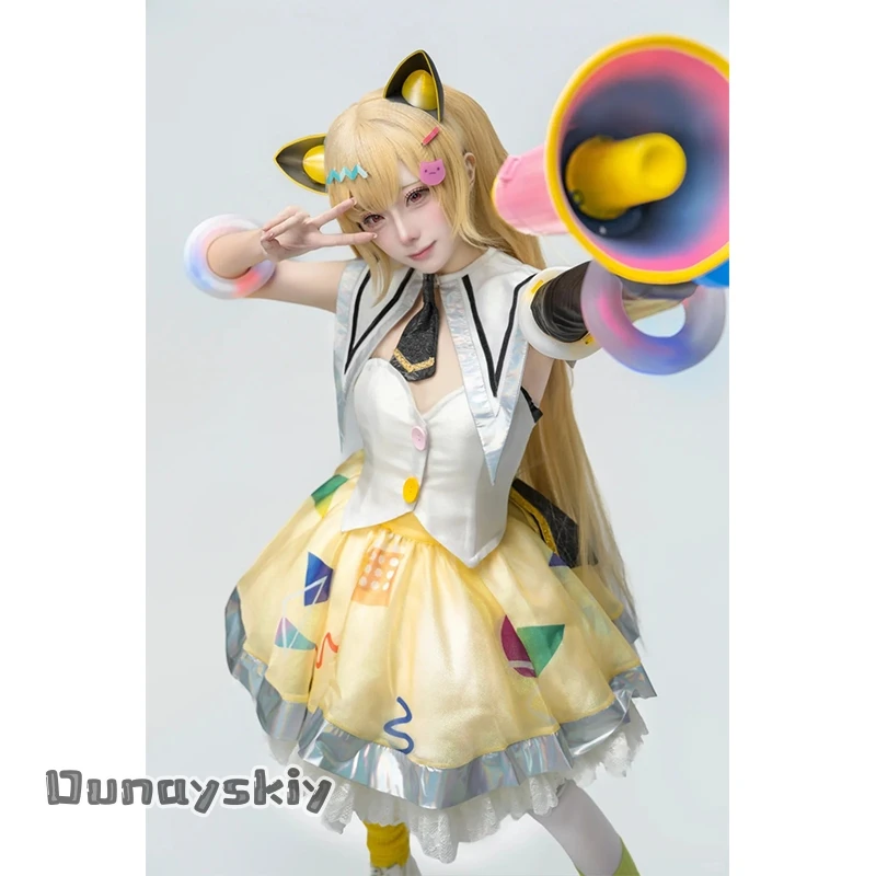 Dunayskiy*/Anime Game BanGDream!cosplay Nakamachi Aralei Costume Kawaii Idol Yellow Cute Dress Bow Neko Cat Earwear Halloween
Dunayskiy*/Anime Game BanGDream!cosplay Nakamachi Aralei Costume Kawaii Idol Yellow Cute Dress Bow Neko Cat Earwear Halloween