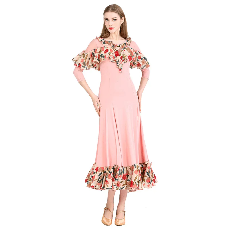 Waltz Modern Pink Women's Dance Dress Printed Long Sleeve Solid Color Ballon Dance Elegant Luxury dress
Waltz Modern Pink Women's Dance Dress Printed Long Sleeve Solid Color Ballon Dance Elegant Luxury dress