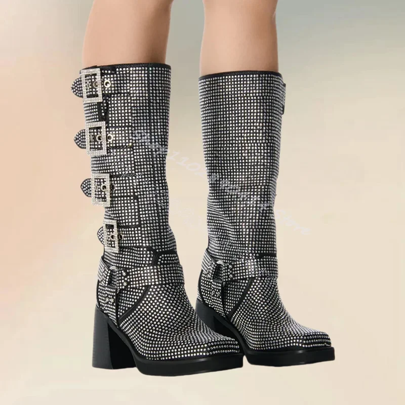 Silver Rhinestone Buckle Belt Fastener Runway Boots Slip On Women Shoes Chunky High Heels Party Banquet 2024 Zapatos Para Mujere
Silver Rhinestone Buckle Belt Fastener Runway Boots Slip On Women Shoes Chunky High Heels Party Banquet 2024 Zapatos Para Mujere