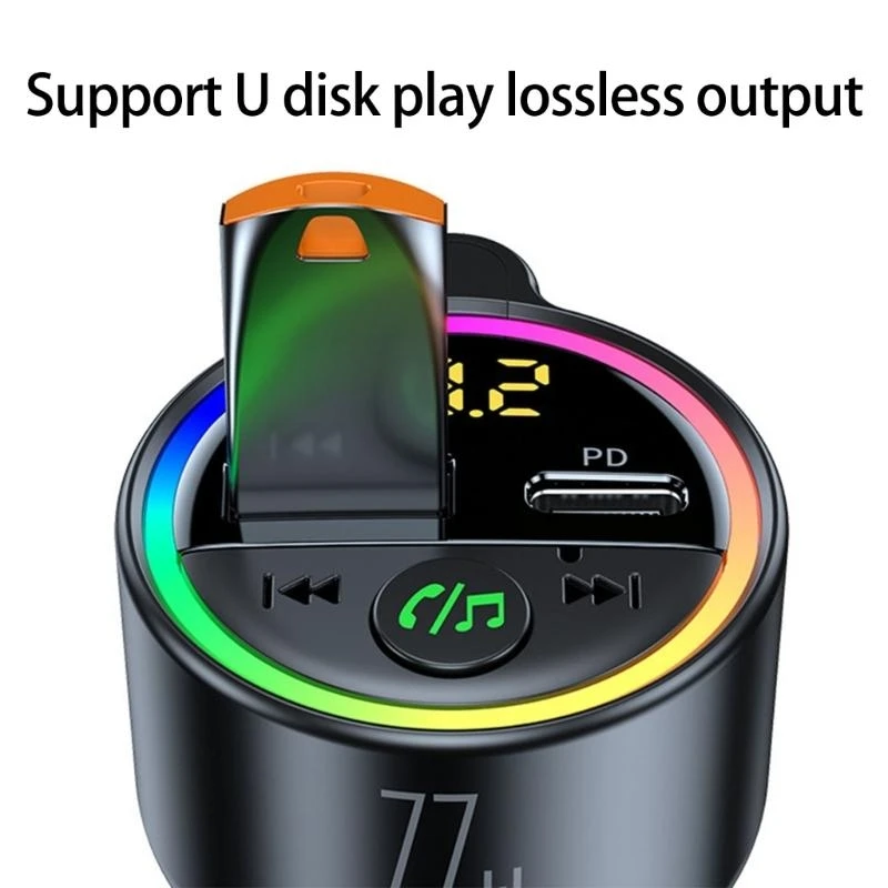 Автомобильный зарядный адаптер USB 77 Вт, сверхбыстрая зарядка, Bluetooth-совместимый 5.4
Автомобильный зарядный адаптер USB 77 Вт, сверхбыстрая зарядка, Bluetooth-совместимый 5.4