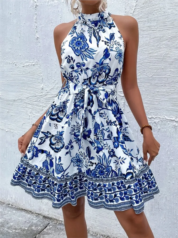 Summer Boho Print Dress For Women Casual O Neck Sleeveless High Waist Loose Mini Dresses Lady Holiday Beach Party Skirts Clothes
Summer Boho Print Dress For Women Casual O Neck Sleeveless High Waist Loose Mini Dresses Lady Holiday Beach Party Skirts Clothes