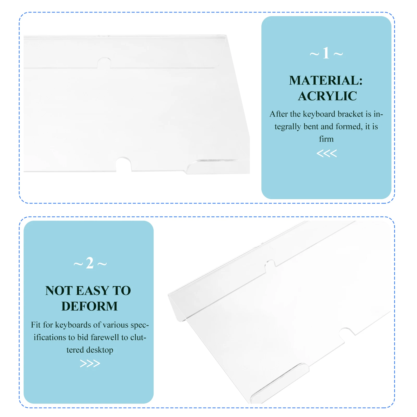 Tilted Computer Keyboard Holder Stand for Office Desk Ergonomic Acrylic Tray Bracket 30 Degree Fit Various Specs Clear Elegant
Tilted Computer Keyboard Holder Stand for Office Desk Ergonomic Acrylic Tray Bracket 30 Degree Fit Various Specs Clear Elegant