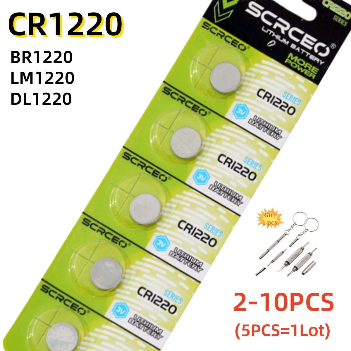 2-10PCS CR1220 DL1220 ECR1220 GPCR1220 1.5V Lithium Button Battery Suitable for Calculators Watches with Gift
2-10PCS CR1220 DL1220 ECR1220 GPCR1220 1.5V Lithium Button Battery Suitable for Calculators Watches with Gift
