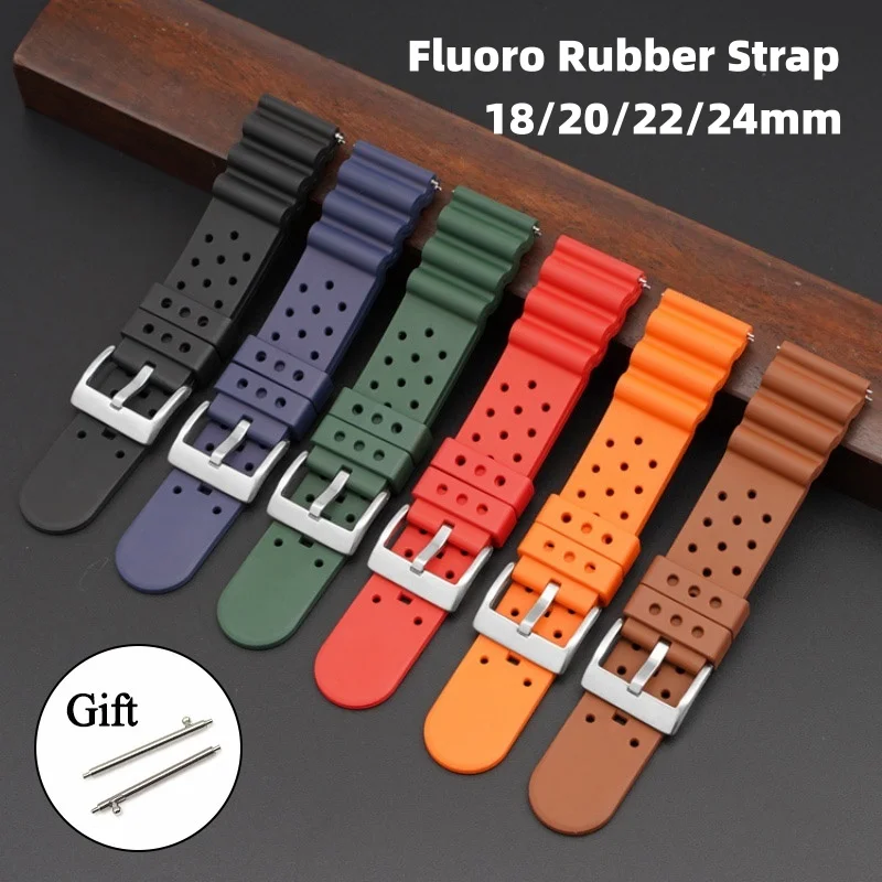 Universal Waterproof 18/20/22/24mm FKM Fluororubber Watch Strap Quick Release Watchband for Omega Diver Seiko 5 Huawei GT2e
Universal Waterproof 18/20/22/24mm FKM Fluororubber Watch Strap Quick Release Watchband for Omega Diver Seiko 5 Huawei GT2e