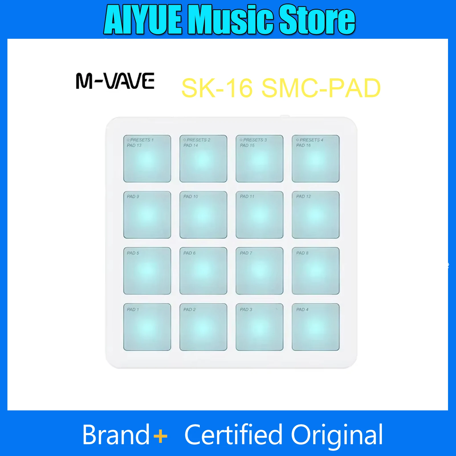 M-VAVE SK-16 SMC-PAD Беспроводной MIDI-контроллер Карманная панель Интерфейс USB-C Портативный дизайн Подходит для ударных инструментов
M-VAVE SK-16 SMC-PAD Беспроводной MIDI-контроллер Карманная панель Интерфейс USB-C Портативный дизайн Подходит для ударных инструментов