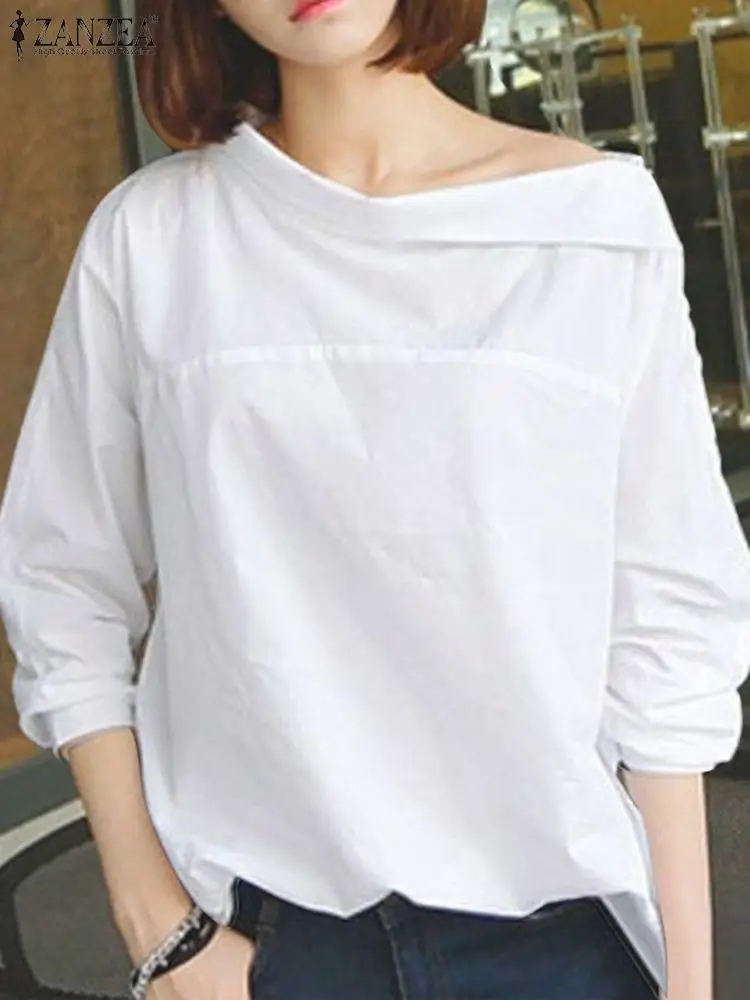 ZANZEA Spring Fashion Women Blouse Elegant Slant Neck Shirt Casual Long Sleeve Blusas Stylish Solid OL Work Tops Holiday Tunic
ZANZEA Spring Fashion Women Blouse Elegant Slant Neck Shirt Casual Long Sleeve Blusas Stylish Solid OL Work Tops Holiday Tunic