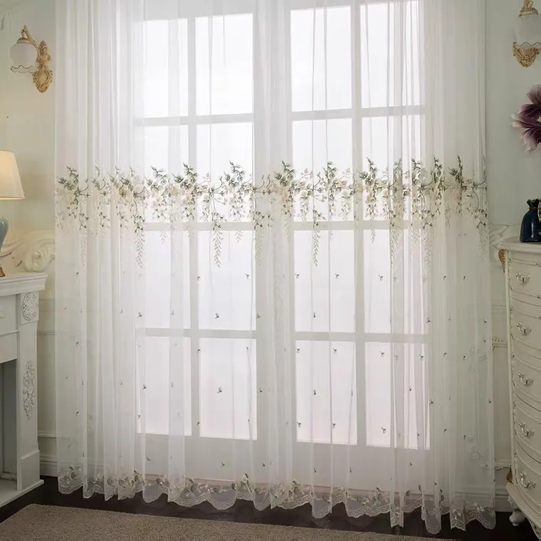 1PC American Embroidered Tulle Curtains for Living Room Pastoral Style Window Gauze Bedroom Partition Sheer White Grape Flower
1PC American Embroidered Tulle Curtains for Living Room Pastoral Style Window Gauze Bedroom Partition Sheer White Grape Flower
