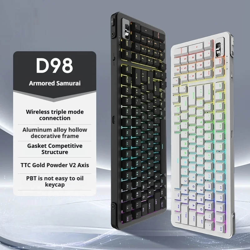 D98 Mechanical Keyboard Customized 98 Layout Wireless Bluetooth Tihr Mode Connection Office Esports Game Rgb Mechanical Keyboard
D98 Mechanical Keyboard Customized 98 Layout Wireless Bluetooth Tihr Mode Connection Office Esports Game Rgb Mechanical Keyboard