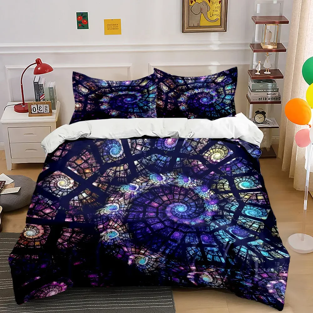 3Pcs Stained Glass Bedding Set, Purple and Blue Spiral Galaxy Print Duvet Cover + 2 Pillowcases, Large-sized home decor, gifts
3Pcs Stained Glass Bedding Set, Purple and Blue Spiral Galaxy Print Duvet Cover + 2 Pillowcases, Large-sized home decor, gifts