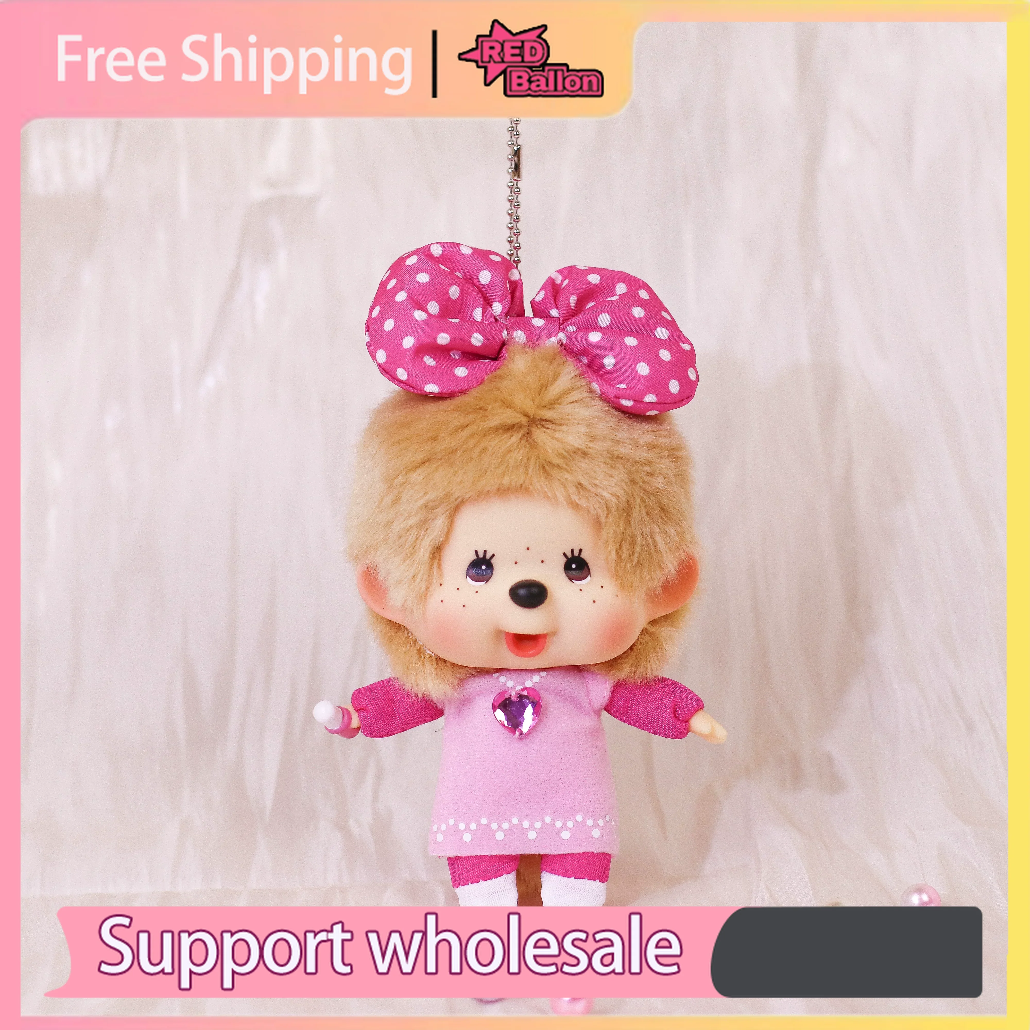 Monchhichi New Arrival Farm Girl & Lace Bow Big Head Plush Doll Keychain Pendant Decoration Gift for Girls,Pink Heart Rhinestone
Monchhichi New Arrival Farm Girl & Lace Bow Big Head Plush Doll Keychain Pendant Decoration Gift for Girls,Pink Heart Rhinestone