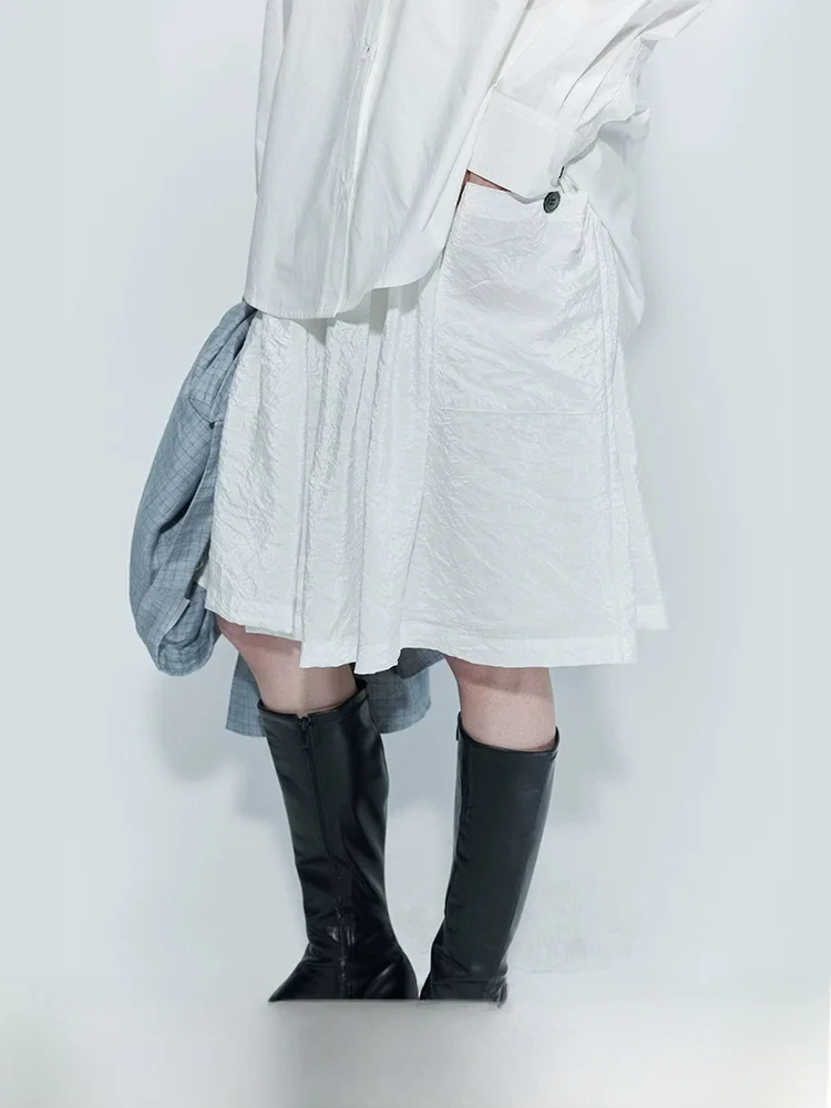 Planites Autumnal Shiny Texture Button Half Skirt A-Line Midi Skirt High Waist Commute Style Pure Color Glimmering Pleats
Planites Autumnal Shiny Texture Button Half Skirt A-Line Midi Skirt High Waist Commute Style Pure Color Glimmering Pleats