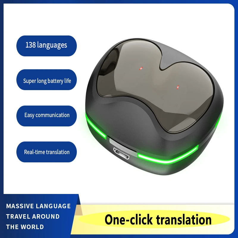 Intelligent speech translator headset Bluetooth wireless binaural chinese-english translator multi-language simultaneous transla
Intelligent speech translator headset Bluetooth wireless binaural chinese-english translator multi-language simultaneous transla