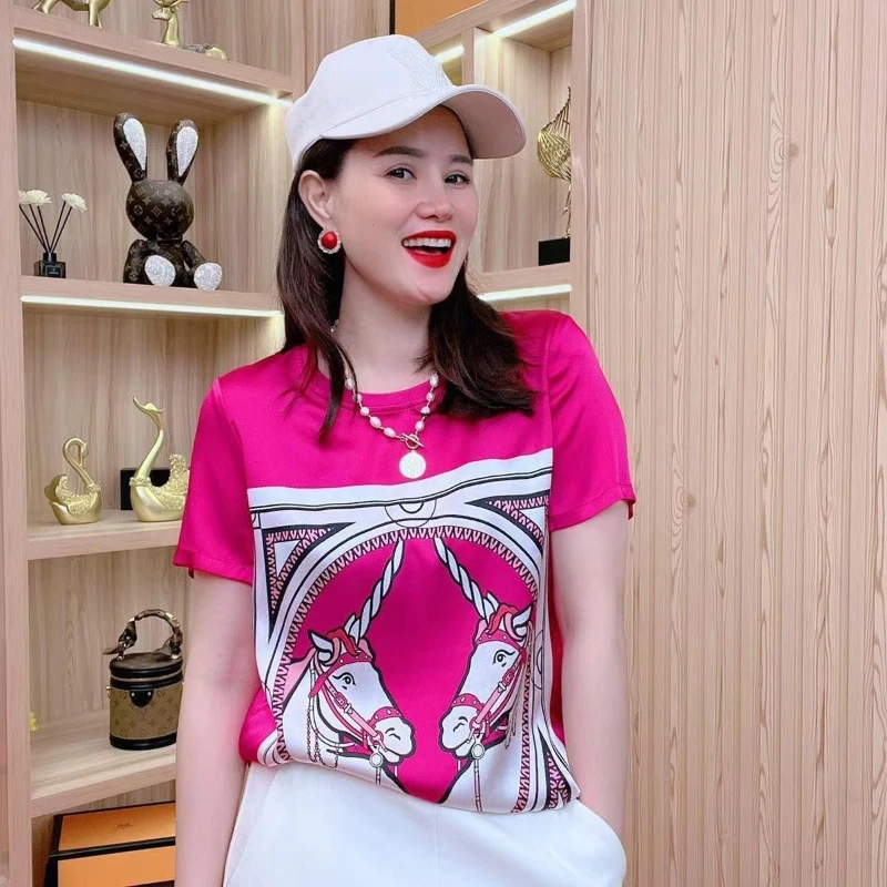 New Summer Female Internet Celebrity Hot T-shirt Casual and Fashionable Printed Temperament Loose Top
New Summer Female Internet Celebrity Hot T-shirt Casual and Fashionable Printed Temperament Loose Top