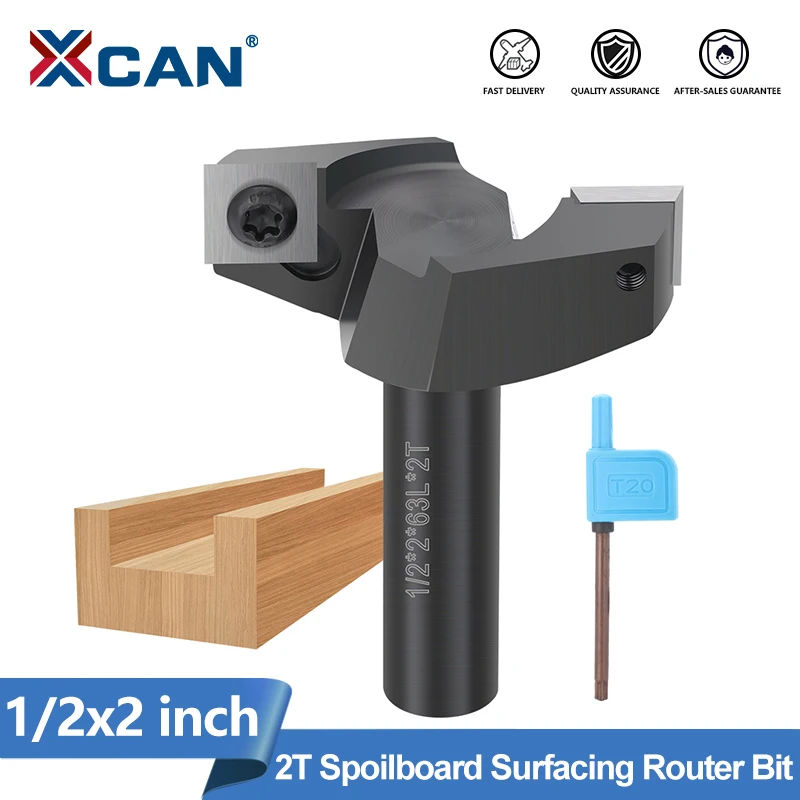 XCAN CNC Spoilboard Surfacing Router Bit 2 Flutes Wood Planer Bit Insert Carbide Milling Cutter 1/2 Shank 2 Cutting Diameter
XCAN CNC Spoilboard Surfacing Router Bit 2 Flutes Wood Planer Bit Insert Carbide Milling Cutter 1/2 Shank 2 Cutting Diameter