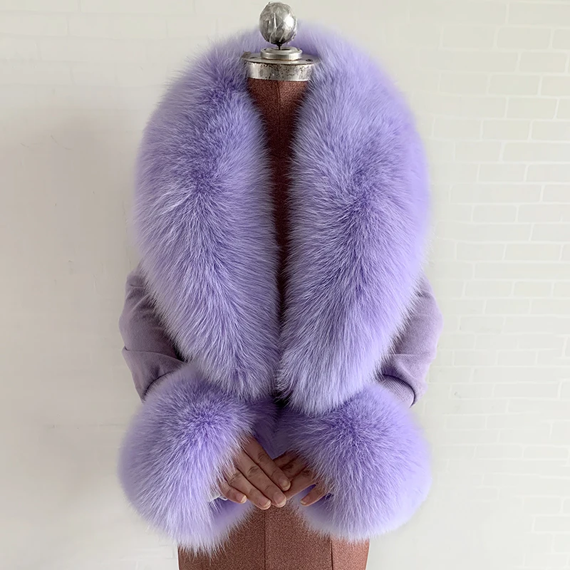 Winter Natural Fox Fur Scarf And Cuff Set Women Jacket Fur Collar Authentic Neck Warm Scarves Luxury Fluffy Fox Fur Shawl
Winter Natural Fox Fur Scarf And Cuff Set Women Jacket Fur Collar Authentic Neck Warm Scarves Luxury Fluffy Fox Fur Shawl