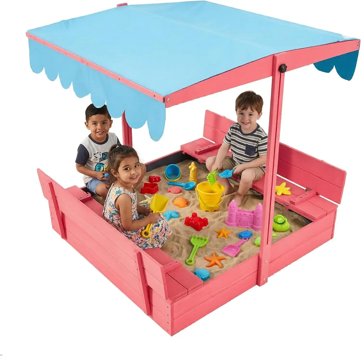 YOLENY Sandbox with Lid,Kids Sandbox with Cover Outdoor,Wooden Sand Box with 2 Foldable Bench Seats for Ages 2-8, Adjustable UV-
YOLENY Sandbox with Lid,Kids Sandbox with Cover Outdoor,Wooden Sand Box with 2 Foldable Bench Seats for Ages 2-8, Adjustable UV-