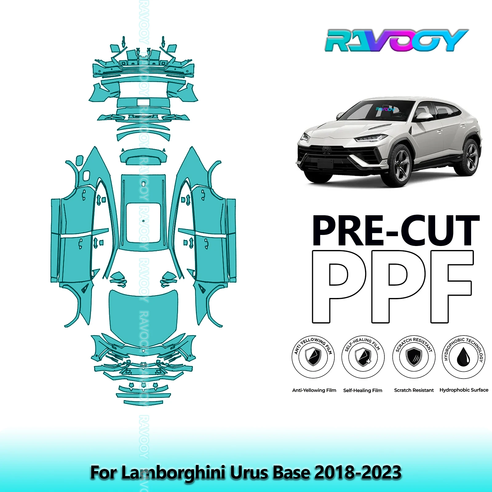 8.5Mil Full Vehicle Precut PPF Paint Protection Film For Lamborghini Urus Base 2018-2023
8.5Mil Full Vehicle Precut PPF Paint Protection Film For Lamborghini Urus Base 2018-2023