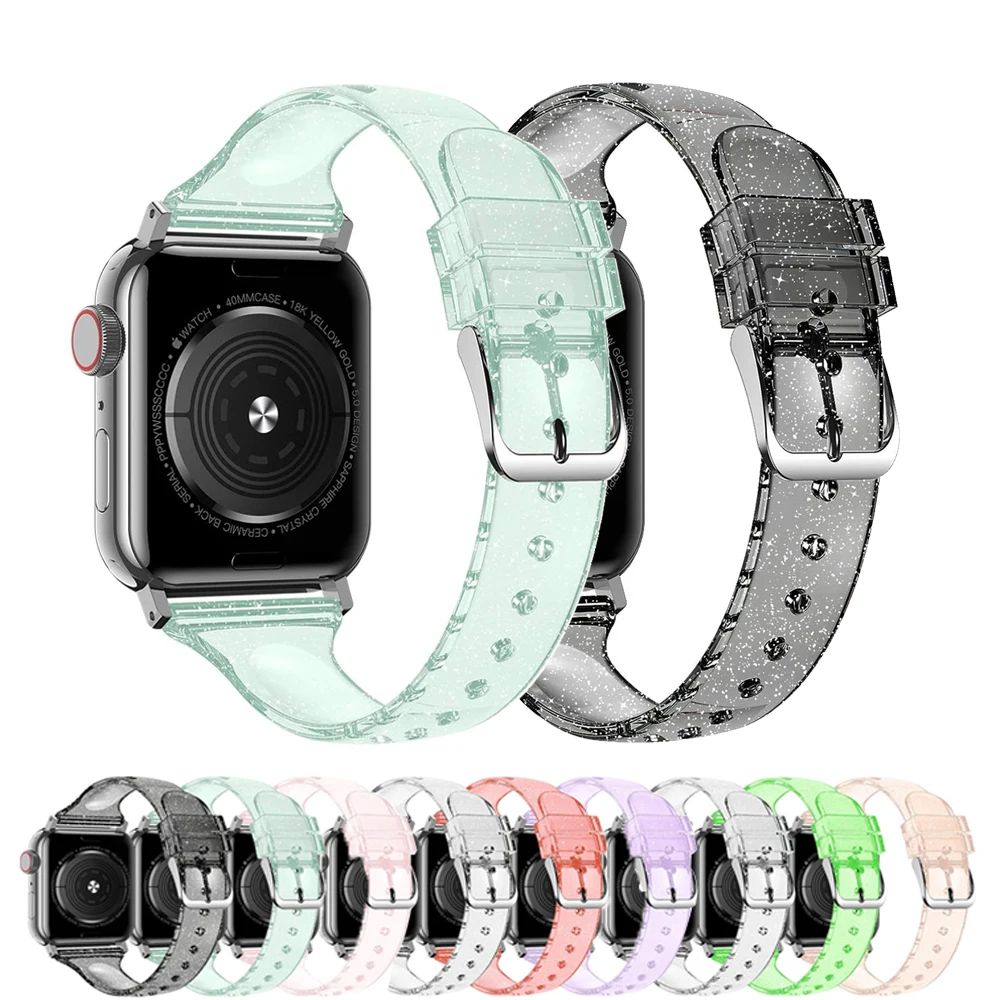Silicone Strap For Apple Watch Band 42mm 38mm 40mm 44mm Glitter Bracelet Correa Pulseira Iwatch Series 6 5 4 3 SE 7 45mm 41mm
Silicone Strap For Apple Watch Band 42mm 38mm 40mm 44mm Glitter Bracelet Correa Pulseira Iwatch Series 6 5 4 3 SE 7 45mm 41mm