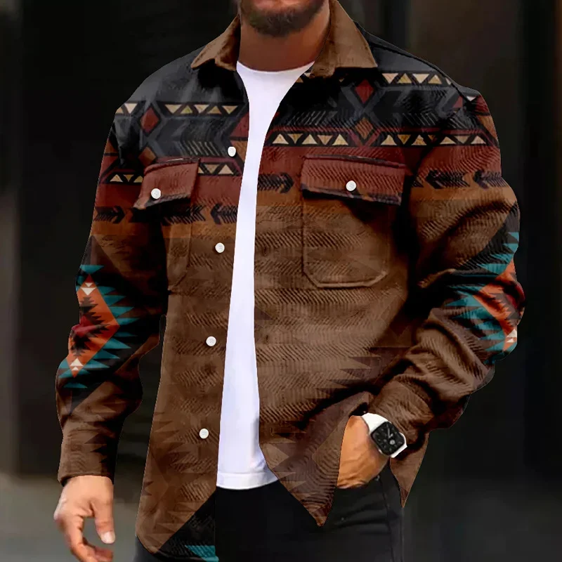 2024 Retro Men's Patchwork Print Jackets Fashion Man Casual Coat Autumn Winter Men Lapel Single Breasted Pocket Loose Outerwears
2024 Retro Men's Patchwork Print Jackets Fashion Man Casual Coat Autumn Winter Men Lapel Single Breasted Pocket Loose Outerwears