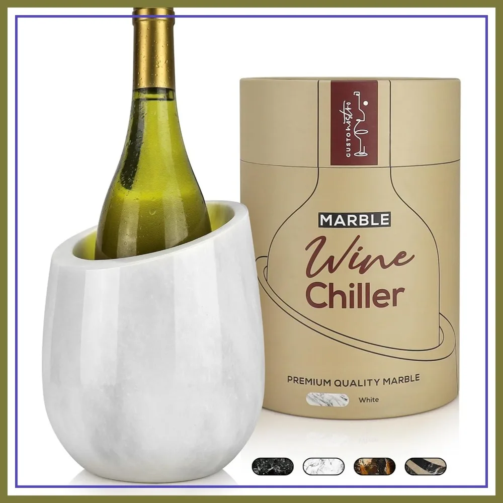 Marble Wine Chiller Bucket - 750ml Bottle Cooler for Party, Kitchen, Bar Cart, Gift Box (White)
Marble Wine Chiller Bucket - 750ml Bottle Cooler for Party, Kitchen, Bar Cart, Gift Box (White)