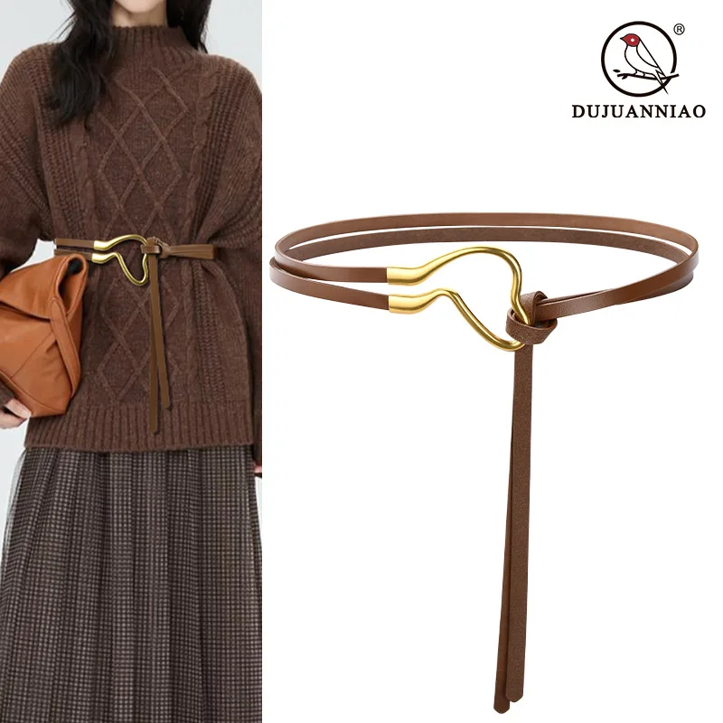 Ремень из натуральной воловьей кожи для женщин, тонкий узкий пояс с пряжкой, золотистого цвета
Ремень из натуральной воловьей кожи для женщин, тонкий узкий пояс с пряжкой, золотистого цвета