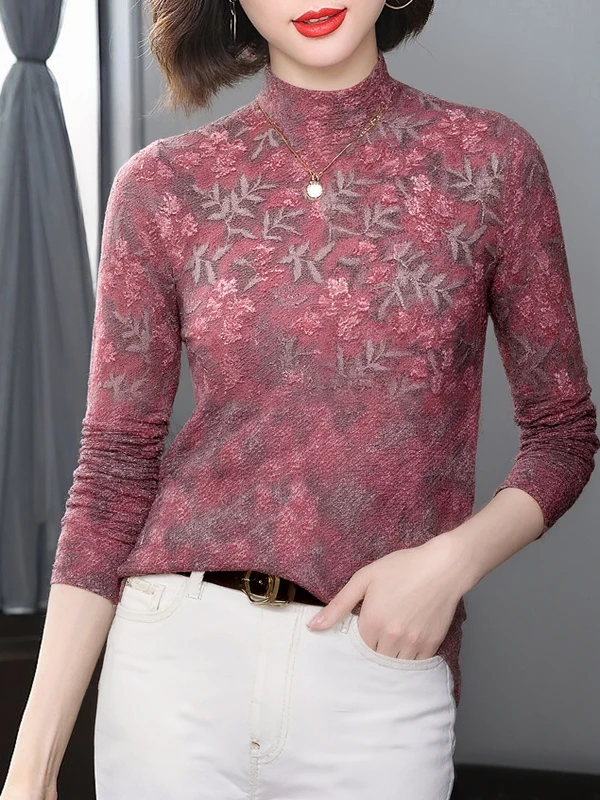 Fashionable Anti-Aging Printed Long Sleeve Base Shirt Women's Slimming Inner Wear Top Mom's Autumn Winter Small Shirt
Fashionable Anti-Aging Printed Long Sleeve Base Shirt Women's Slimming Inner Wear Top Mom's Autumn Winter Small Shirt