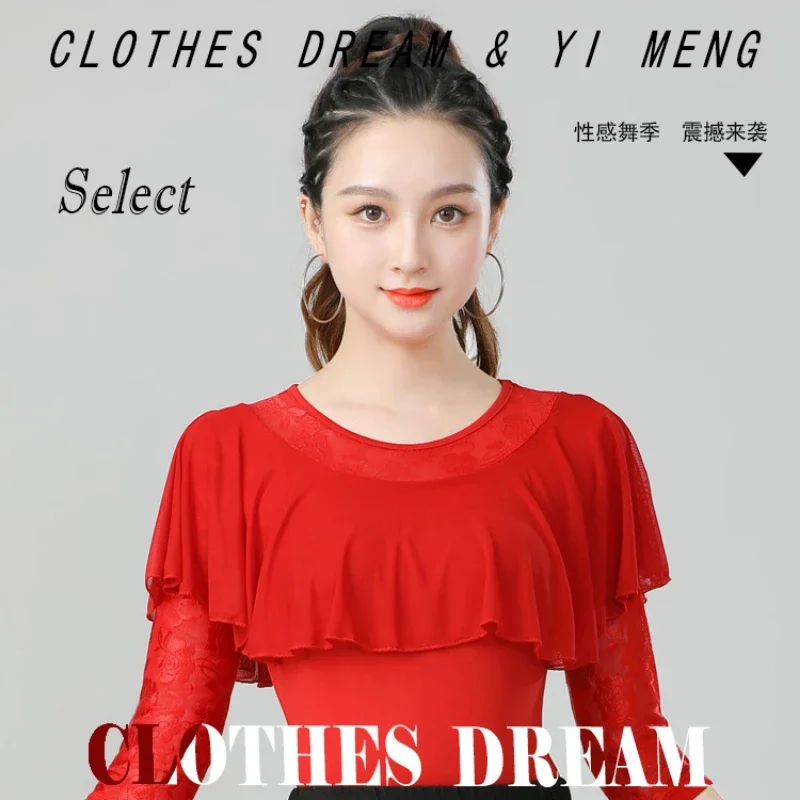 Dancewear Women Top Latin Dance Competition Women Elegant Ruffle Top Practice Girls Slim Fit Line Costume Clothing Party Dresses
Dancewear Women Top Latin Dance Competition Women Elegant Ruffle Top Practice Girls Slim Fit Line Costume Clothing Party Dresses