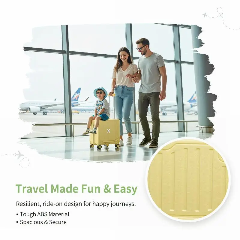 Kids Rideable 20 Inch Rolling Suitcase Password Lock Portable Carry On Luggage For Children Travel Vacation
Kids Rideable 20 Inch Rolling Suitcase Password Lock Portable Carry On Luggage For Children Travel Vacation