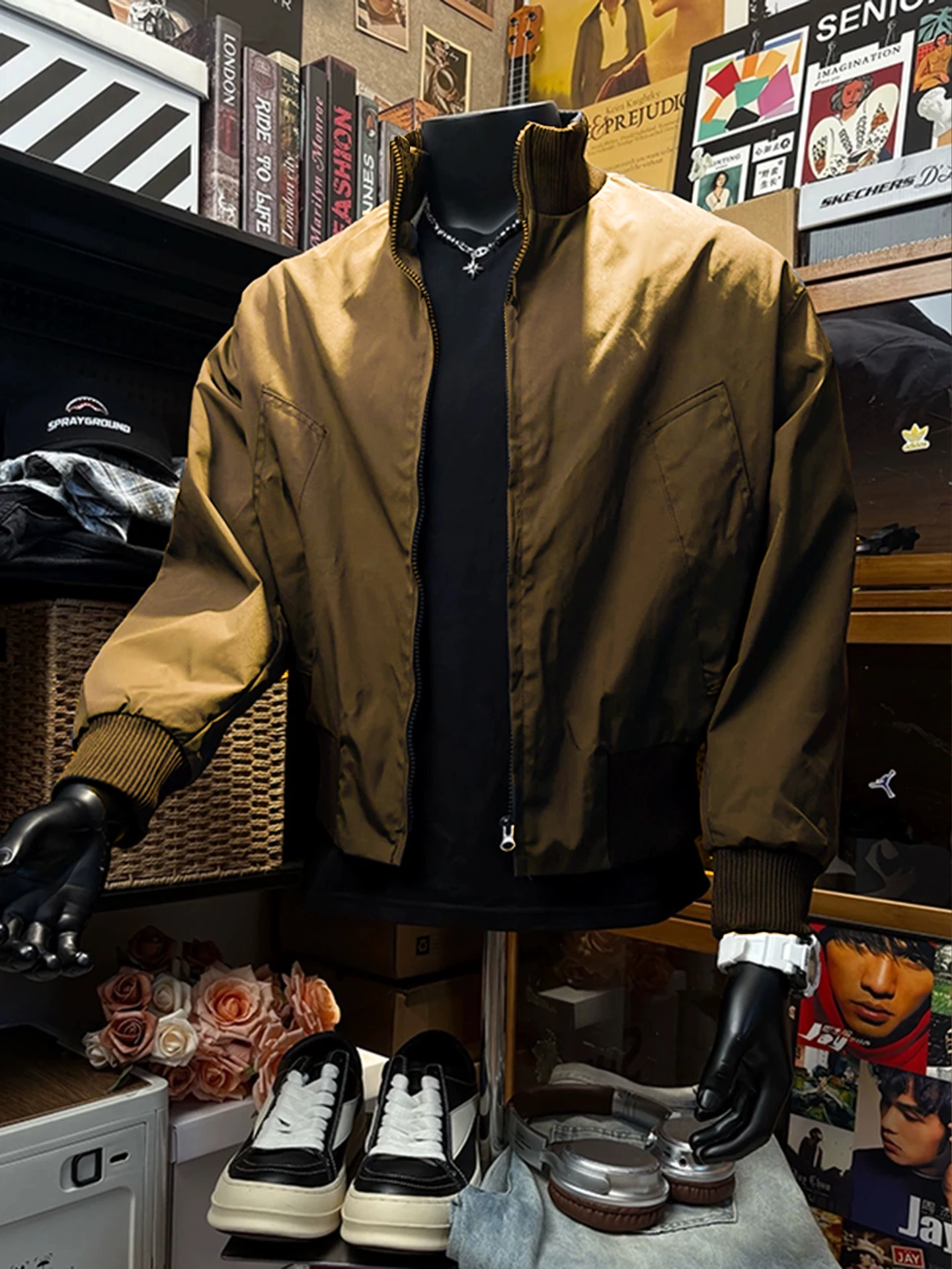 American Sle Pilot Jaet Brown Stand Collar Men's ort Coat Autumn High Sensation Baseball Outfit Stand Fit Zipper Clo...
American Sle Pilot Jaet Brown Stand Collar Men's ort Coat Autumn High Sensation Baseball Outfit Stand Fit Zipper Clo...