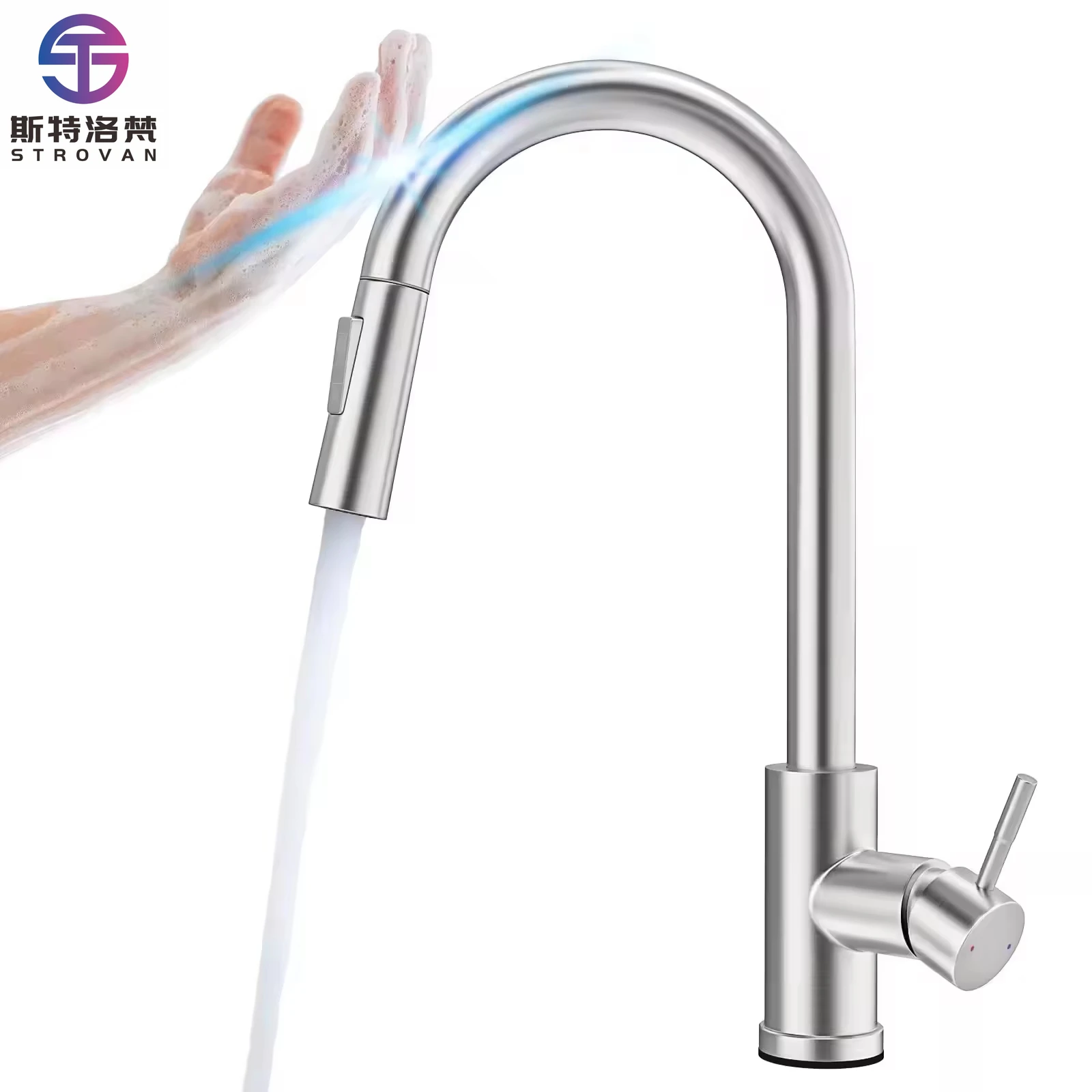 Luxury SUS304 Single-Handle Gourmet Pull-Down Smart Touch Sensor Kitchen Faucet 2-Way Water Saving Hot & Cold Mixers Tap
Luxury SUS304 Single-Handle Gourmet Pull-Down Smart Touch Sensor Kitchen Faucet 2-Way Water Saving Hot & Cold Mixers Tap