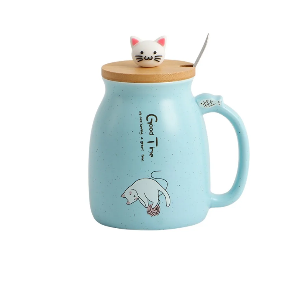 Kawaii Japanese Style Cartoon Cat Mug Ceramic with Wooden Lid Tea Cup with Spoon 450ml Coffee Mug Student Gift
Kawaii Japanese Style Cartoon Cat Mug Ceramic with Wooden Lid Tea Cup with Spoon 450ml Coffee Mug Student Gift