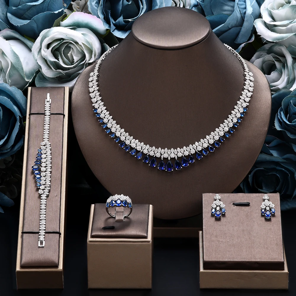 2024 Hot High-quality Zirconia 4 Piece Luxury Bridal Set CZ Women's Wedding Jewelry Set
2024 Hot High-quality Zirconia 4 Piece Luxury Bridal Set CZ Women's Wedding Jewelry Set