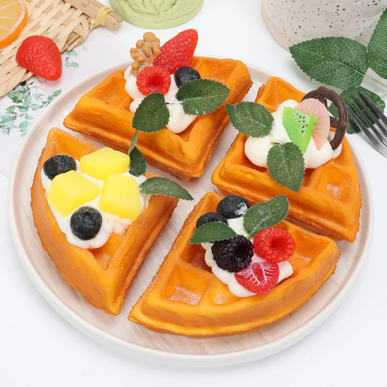 Fake Triangle Waffle Cake Cute Food Cream Fruit Bread Dessert Model PU Simulation Miniature Sweet Pastry Prop Home Decor
Fake Triangle Waffle Cake Cute Food Cream Fruit Bread Dessert Model PU Simulation Miniature Sweet Pastry Prop Home Decor