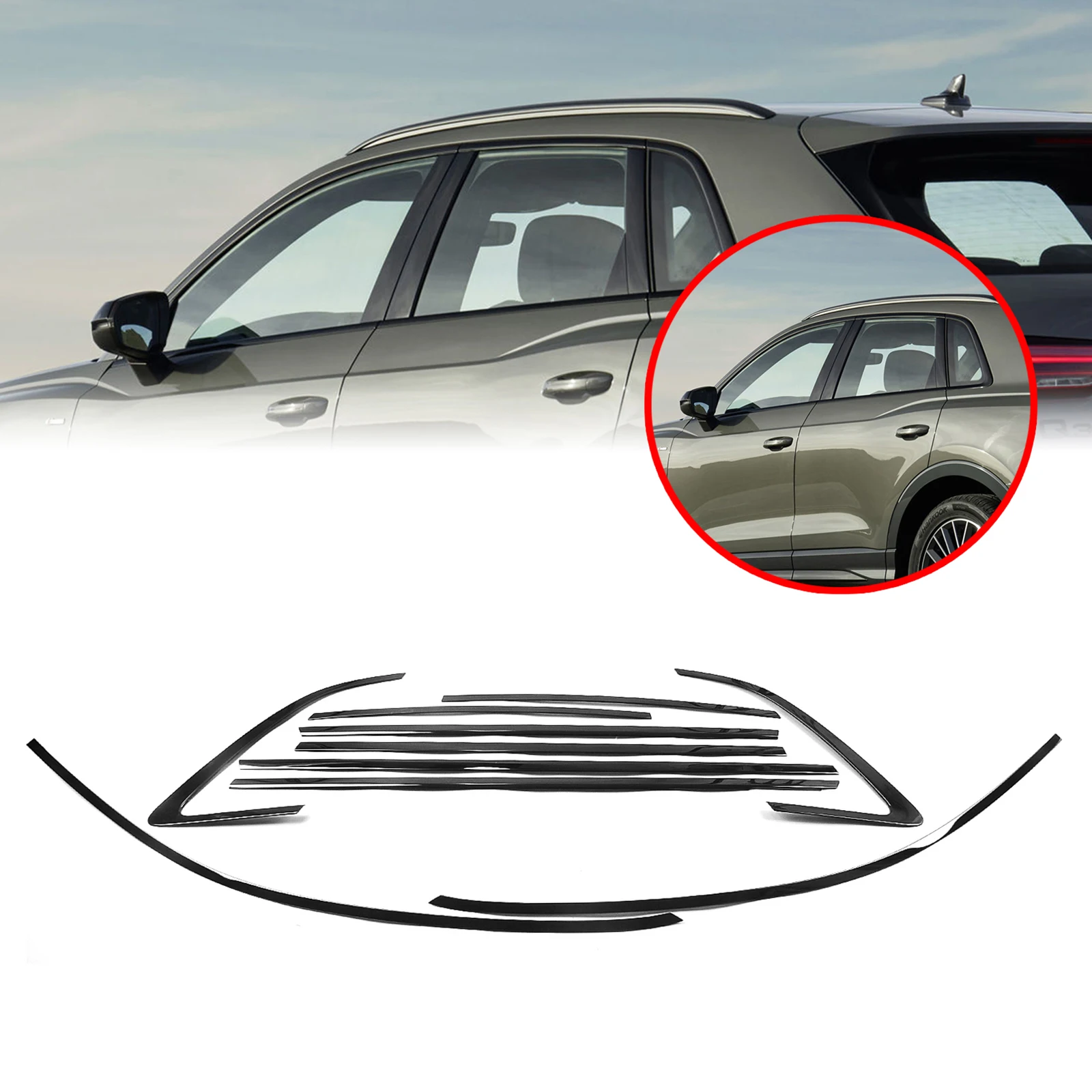 Gloss Black Exterior Window Trim Strip Cover Door Frame Seal Styling Molding Decorative Weatherstrip For 2019-2024 AUDI Q3 SUV
Gloss Black Exterior Window Trim Strip Cover Door Frame Seal Styling Molding Decorative Weatherstrip For 2019-2024 AUDI Q3 SUV